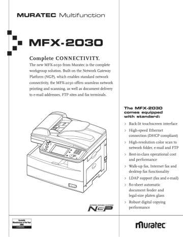Muratec MFX-2030 Specifications | Manualzz