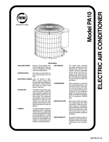 Electric Air Conditioner Model Pa10 Manualzz