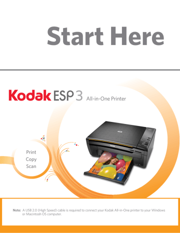 Kodak ESP 3 ALL-IN-ONE PRINTER - SETUP BOOKLET Start Here Manual | Manualzz