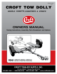 Croft Tow Dolly CG850 T76, CG850 TDB76 &amp; CP850 76 Owners Manual