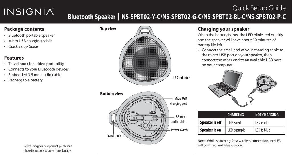 connecting insignia bluetooth speaker