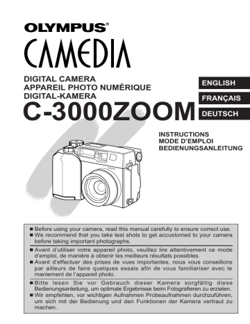 Olympus CAMEDIA C-3000, C-3000 ZOOM Bedienungsanleitung | Manualzz