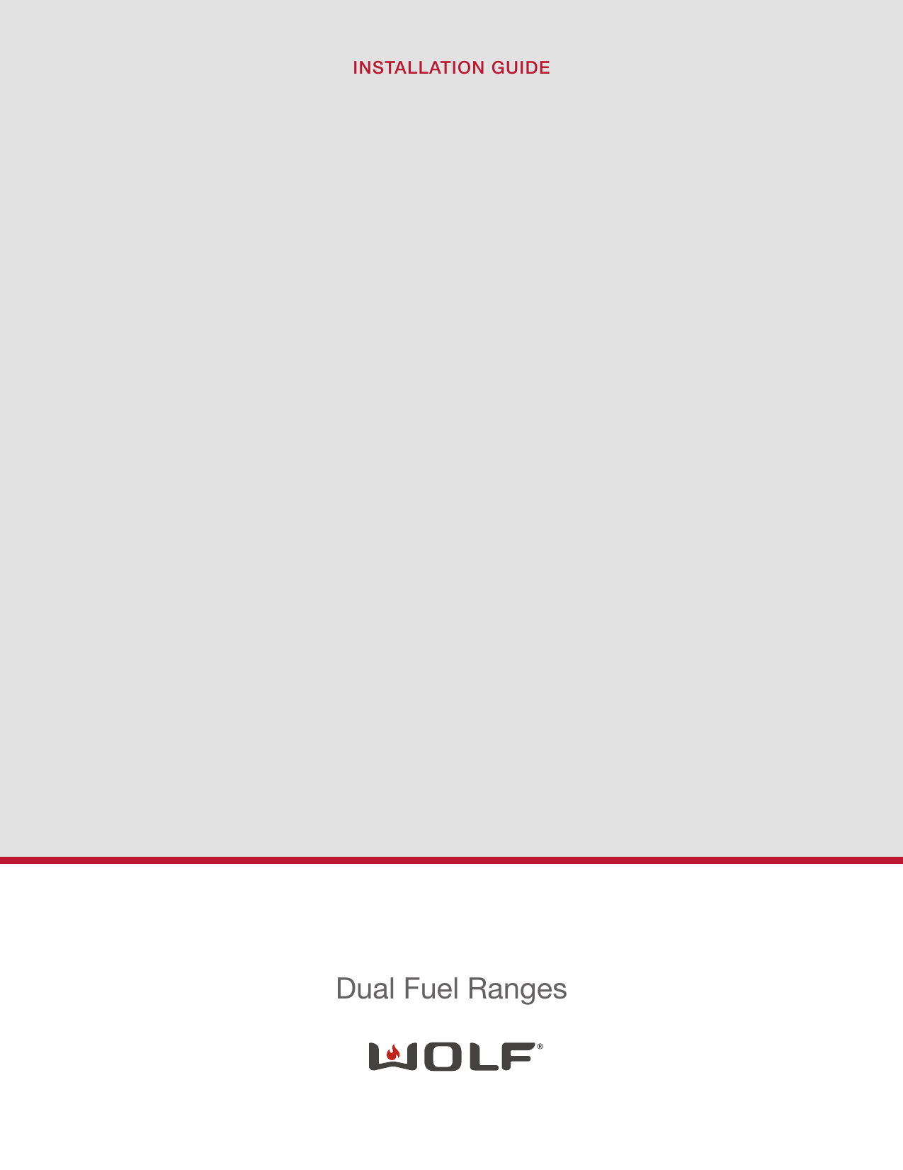 Wolf DUAL FUEL RANGES Installation manual Manualzz