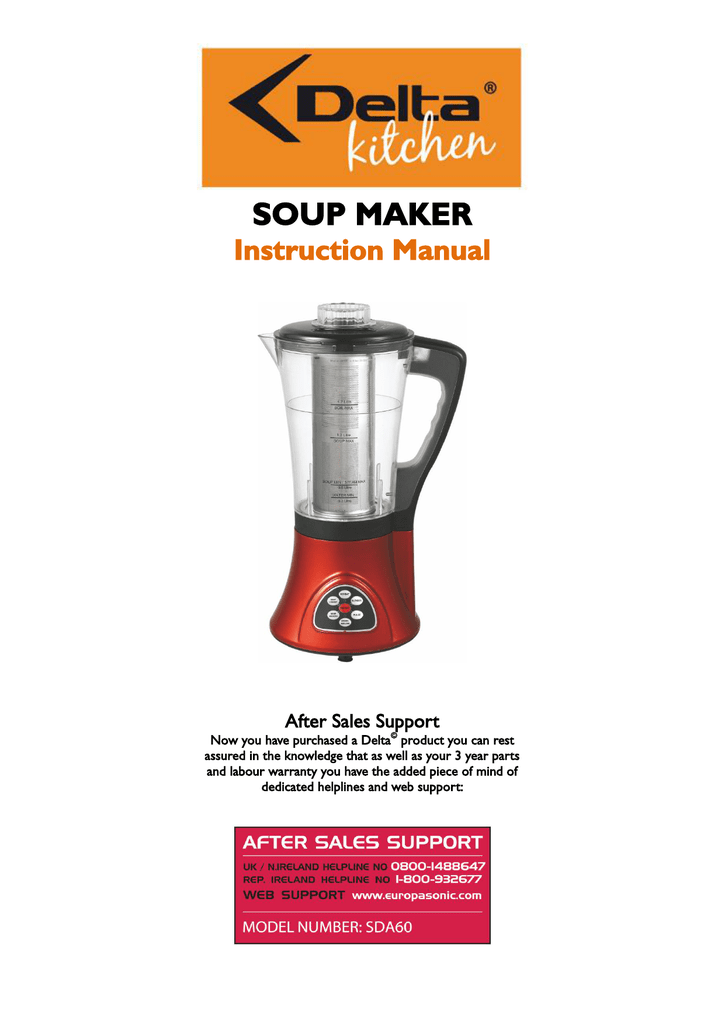 soup maker Manualzz
