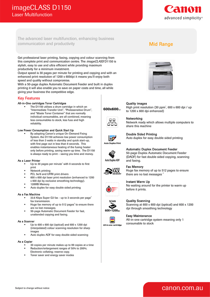 Canon D1150 Printer Driver