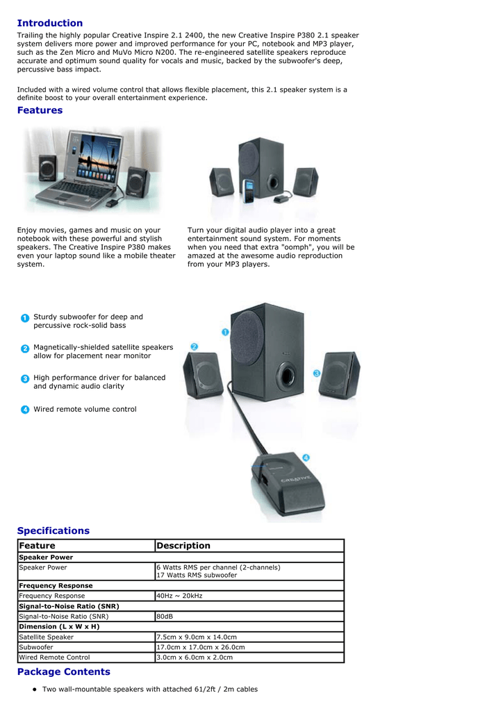 power supply creative inspire p7800