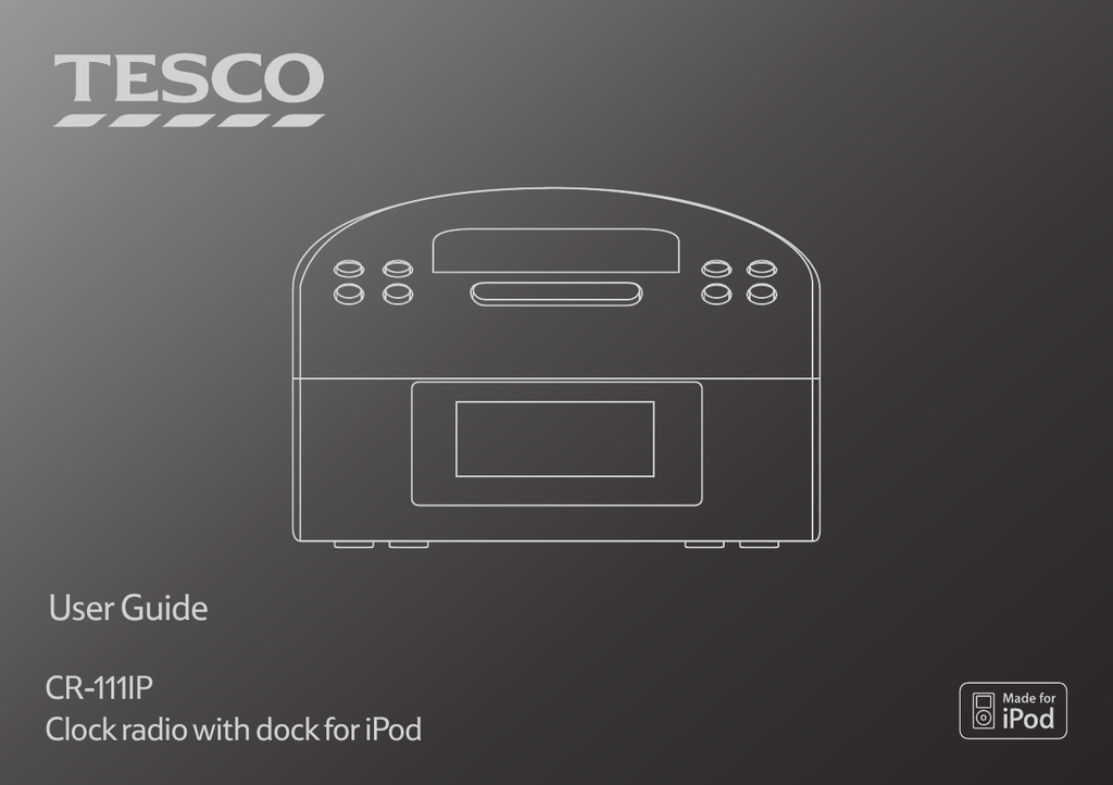 Tesco CR111P Clock Radio with Dock for iPod Manual Manualzz