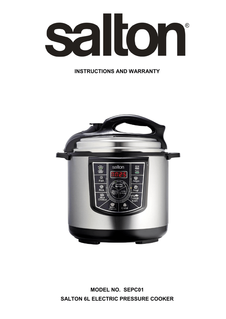 Spt pressure best sale cooker manual