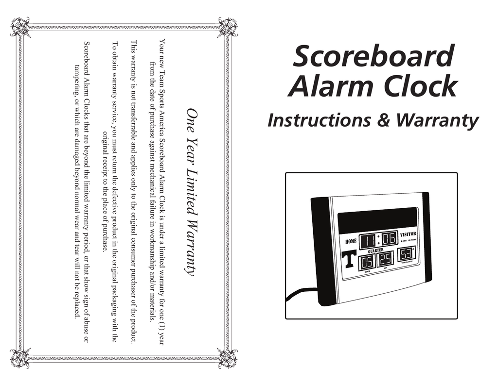 Scoreboard Alarm Clock | Manualzz