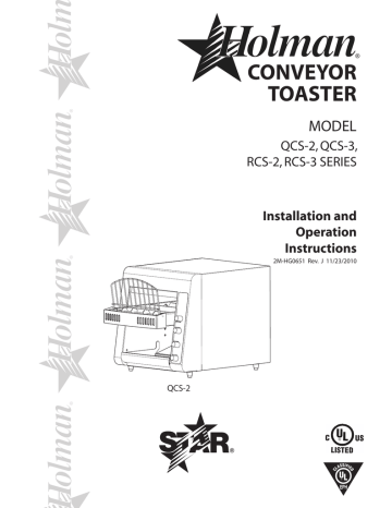 Holman Conveyor Toaster | Manualzz