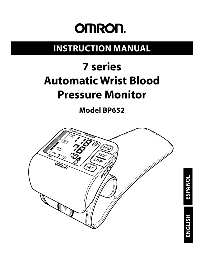 OMRON BP4350 Gold Blood Pressure Monitor Instruction Manual