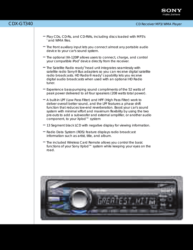 [DIAGRAM] Sony Cdx Gt210 Wiring Diagram