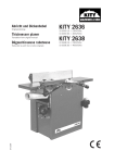 Kity 2636, Kity 2638 Thicknesser Planer User Manual