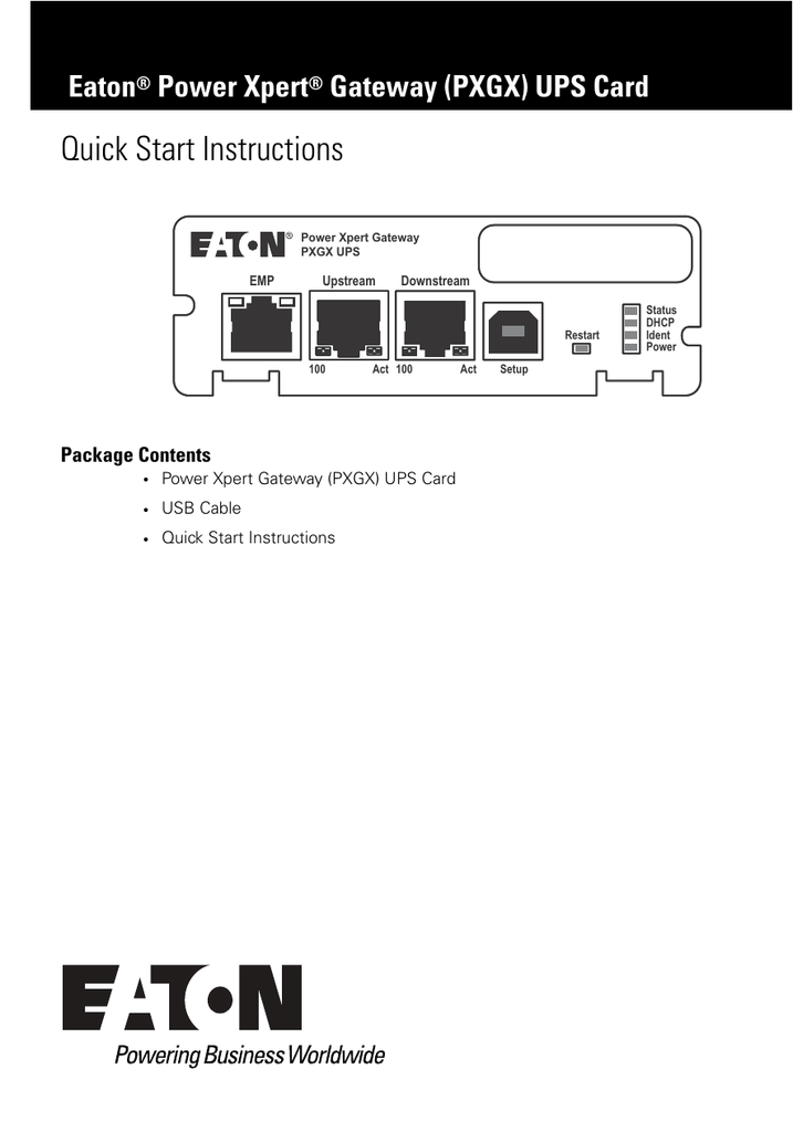 Eaton Power Xpert PXGX Quick Start Instructions Manualzz