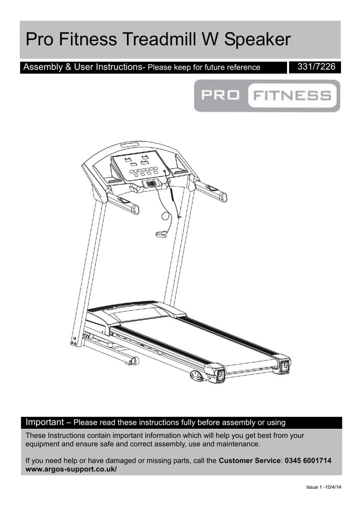 Pro fitness treadmill online argos