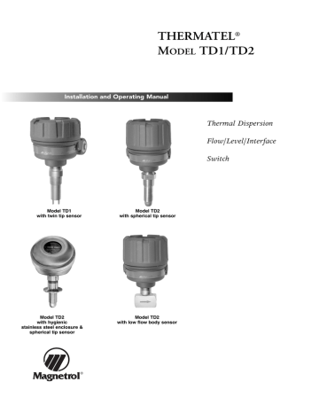 Thermatel® TD1/TD2 - Magnetrol International | Manualzz