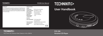 PCD 206 Personal CD Player | Manualzz