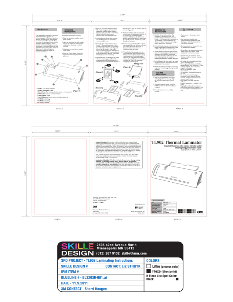 3M Scotch™ Thermal Laminator, 9", TL902A Operating instructions Manualzz