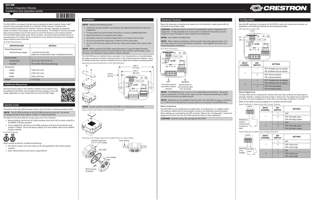 Installation And Operation Guide Gls Sim Manualzz