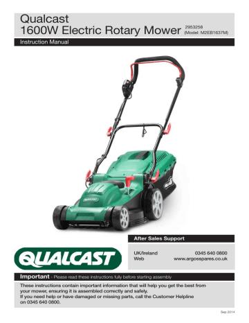 Qualcast electric lawnmower deals manual