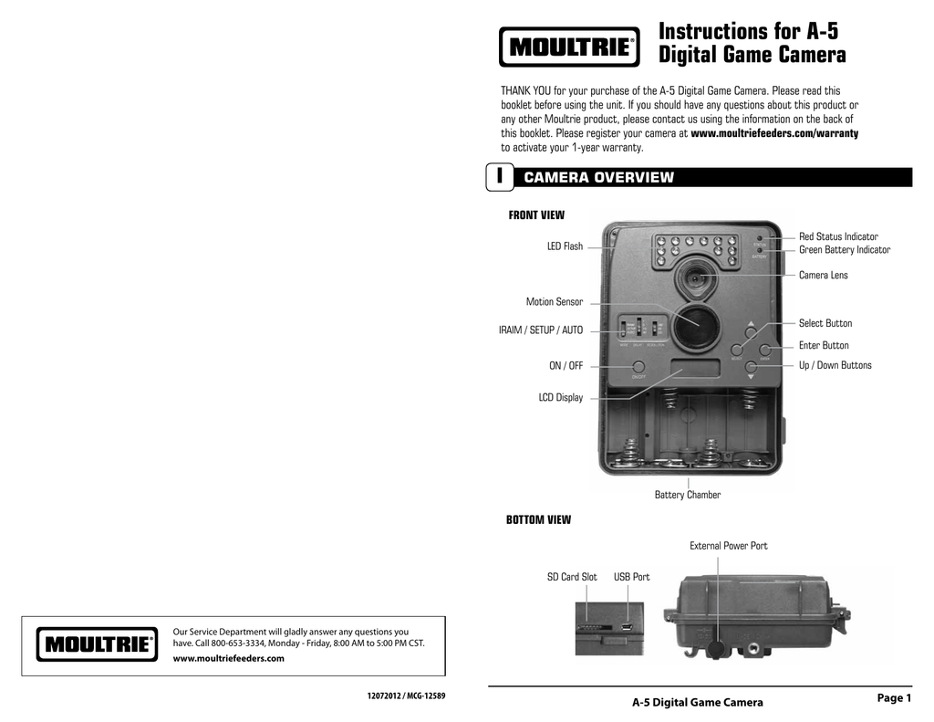 Instructions for A5 Digital Game Camera Manualzz