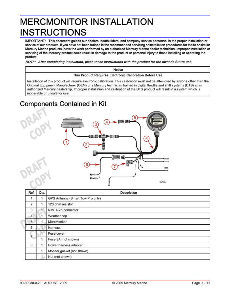 mercury smartcraft installation manual