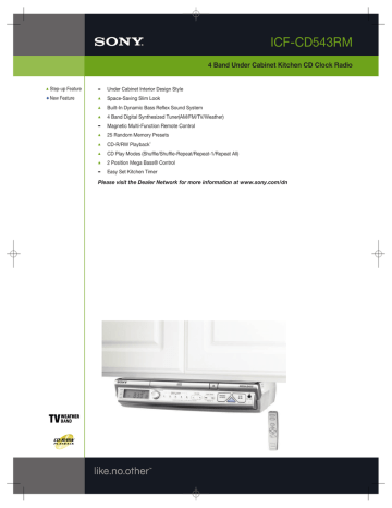 Sony Walkman ICF-CD543RM Specifications | Manualzz