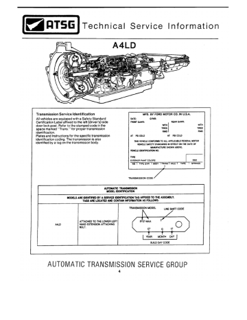 A4LD ATSG PDF. - Ford Sierra Automático | Manualzz