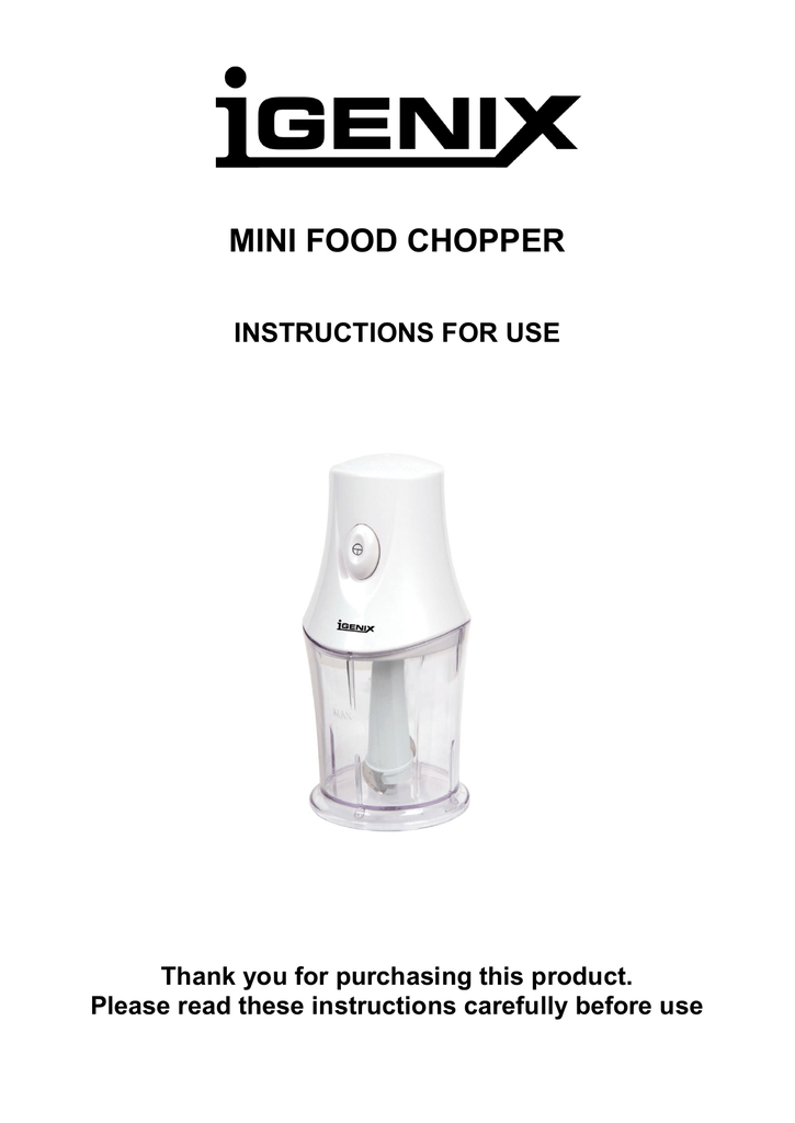 mini food chopper | Manualzz