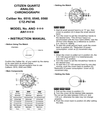 Citizen chronograph wr100 online manual