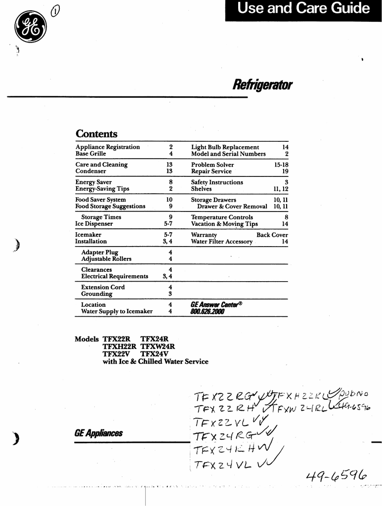 general electric refrigerator serial number lookup