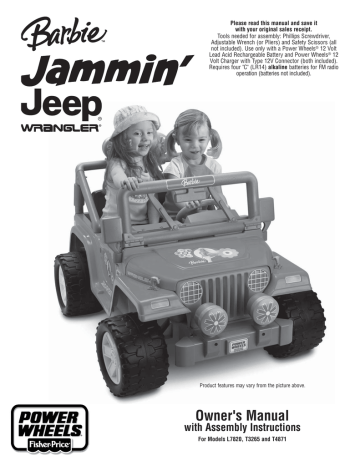 Power Wheels L7820 Barbie™ Jammin' Jeep Instruction Sheet | Manualzz