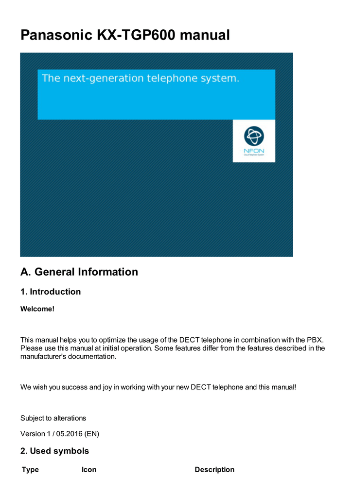 Panasonic KX-TGP600 manual | Manualzz