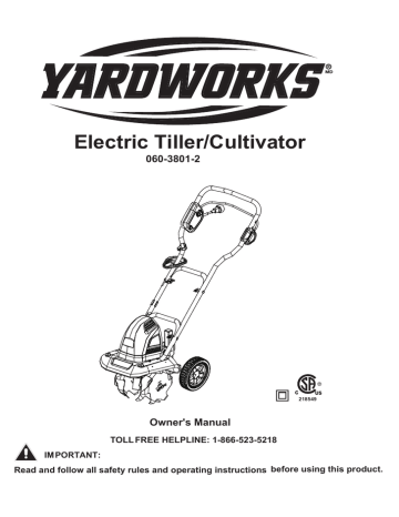 Electric Tiller/Cultivator | Manualzz