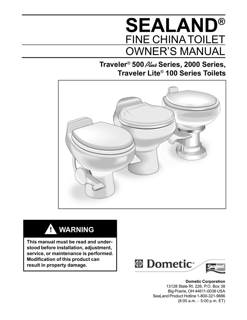 SeaLand Traveler Toilets Owner`s Manual Manualzz