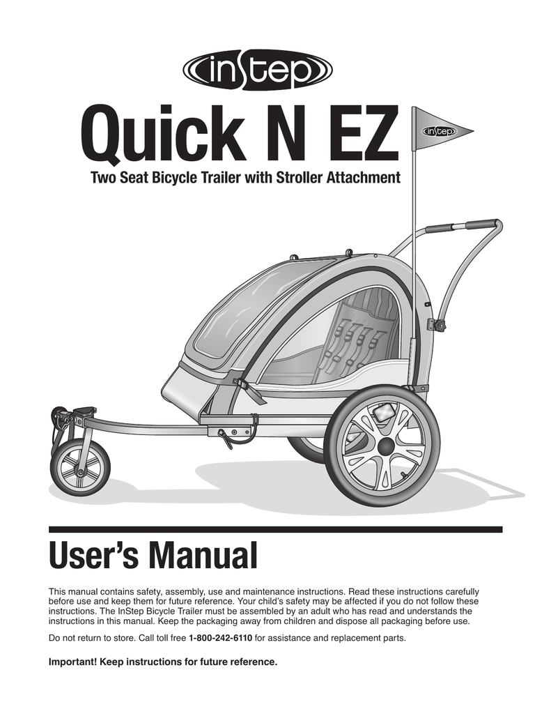 Instep quick n ez double bicycle trailer manual best sale