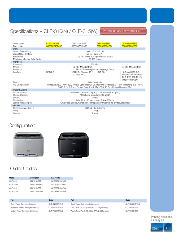 Specifications Clp 310 N Clp 315 W Manualzz