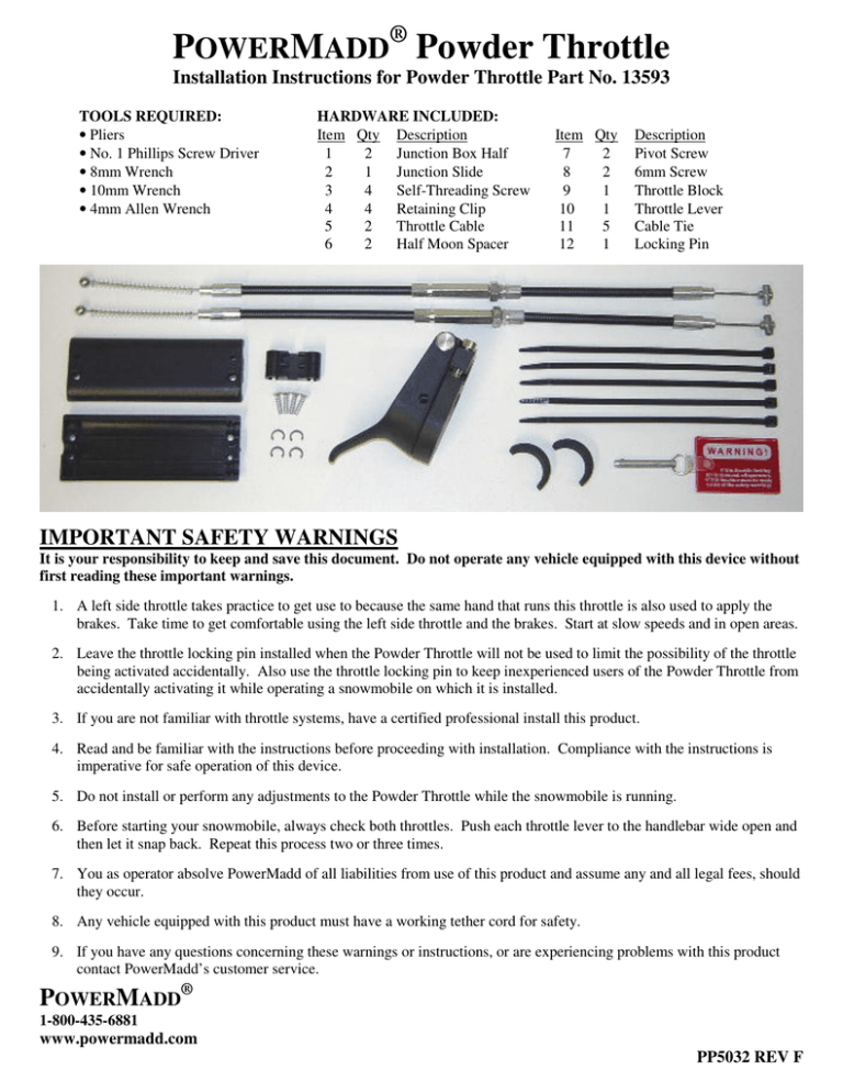 Powder Throttle Manualzz