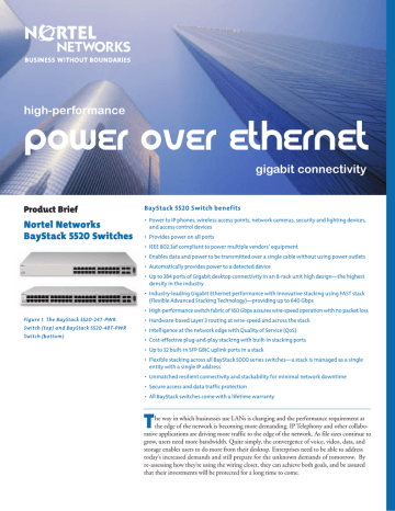 Nortel BayStack 5520-48T-PWR Specifications | Manualzz