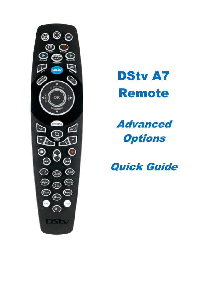 DStv Remote A6 Advanced Options Manualzz