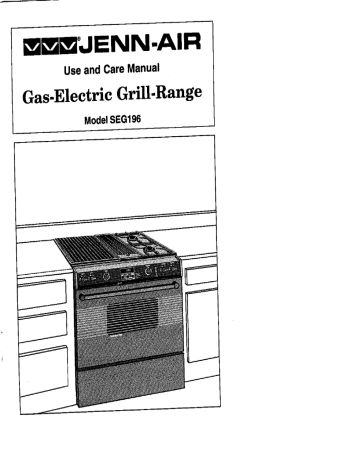 Jenn-Air SEG196 Use and Care Manual | Manualzz