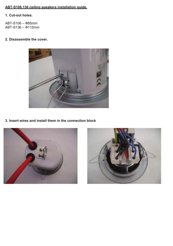 Abt S106 136 Ceiling Speakers Installation Guide 1 Cut