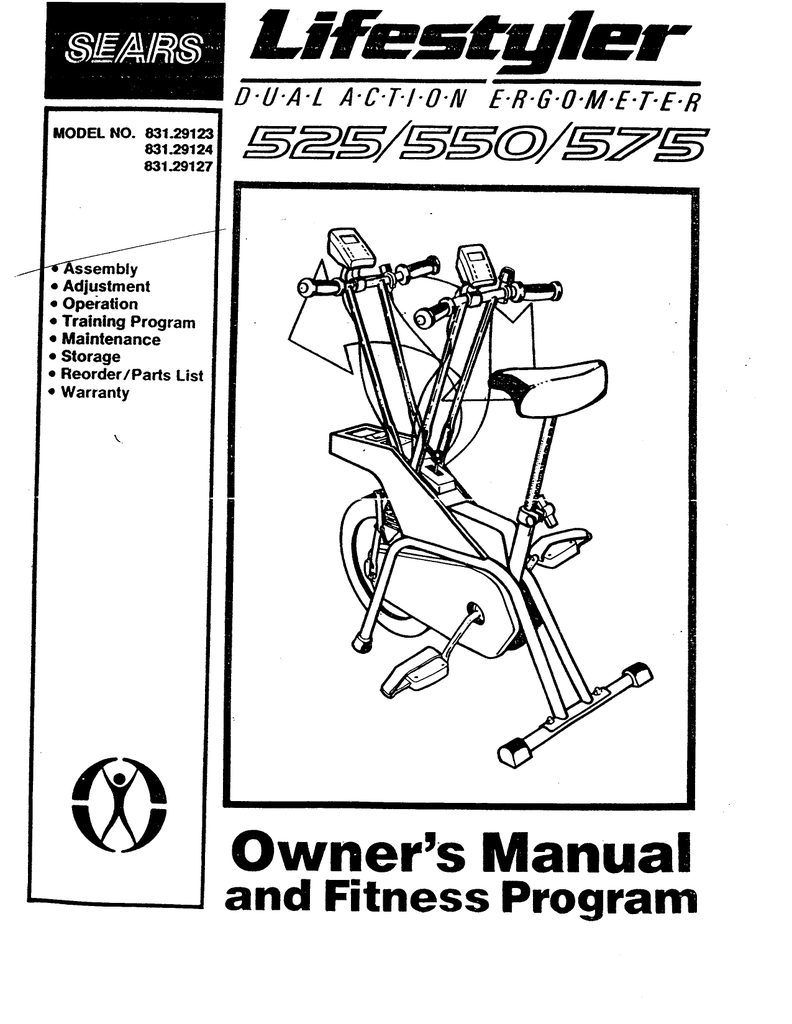 Sears ergometer 2025 exercise bike manual