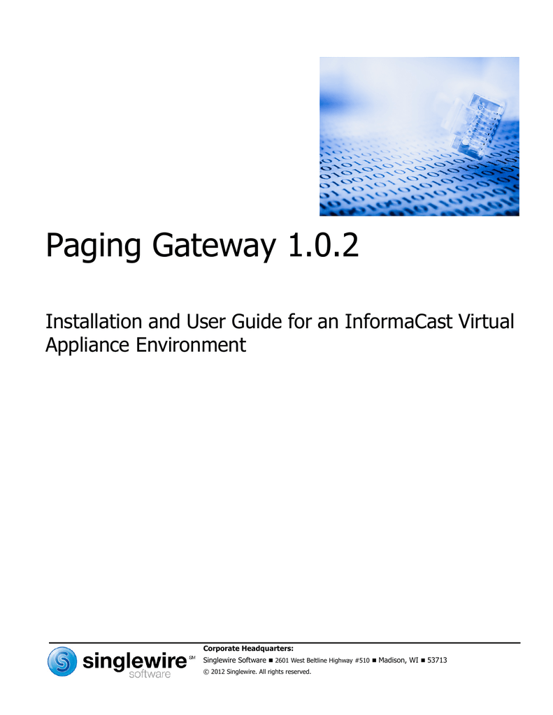 Paging Gateway Installation and User Guide.book Manualzz