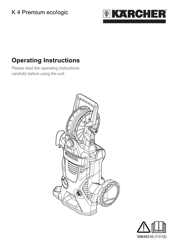 Karcher 11806610 K4 ECO HOME PRESSURE WASHER Instruction Manual Manualzz