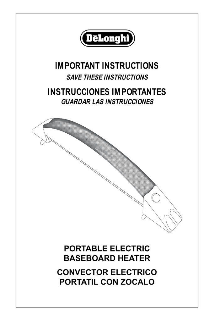 DeLonghi BBH100 Hvac Owner s Manual Manualzz