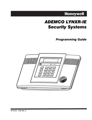 Honeywell LYNXR-IE Security System Programming Guide | Manualzz