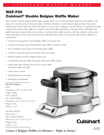 cuisinart f20 waffle maker