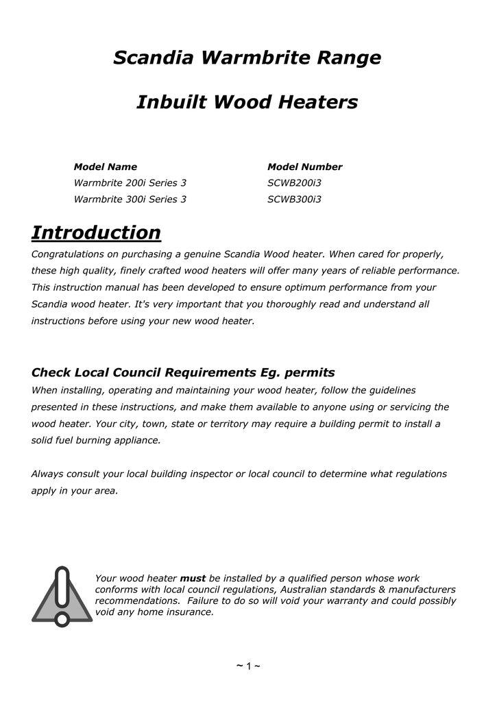scandia Warmbrite 300i Series 3 manual | Manualzz