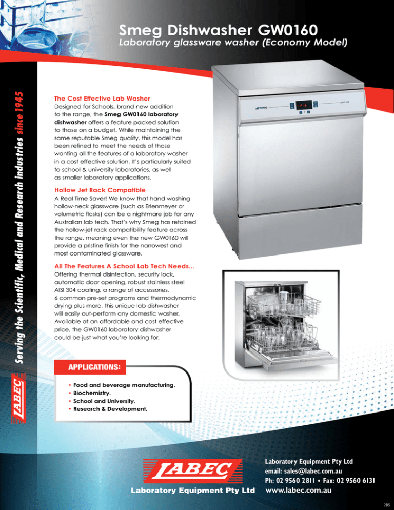 Smeg Dishwasher GW0160 Manualzz